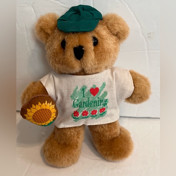 1994 Avon Gift Collection Pastime Pals Teddy Bear I Love Gardening - Picture 1 of 6